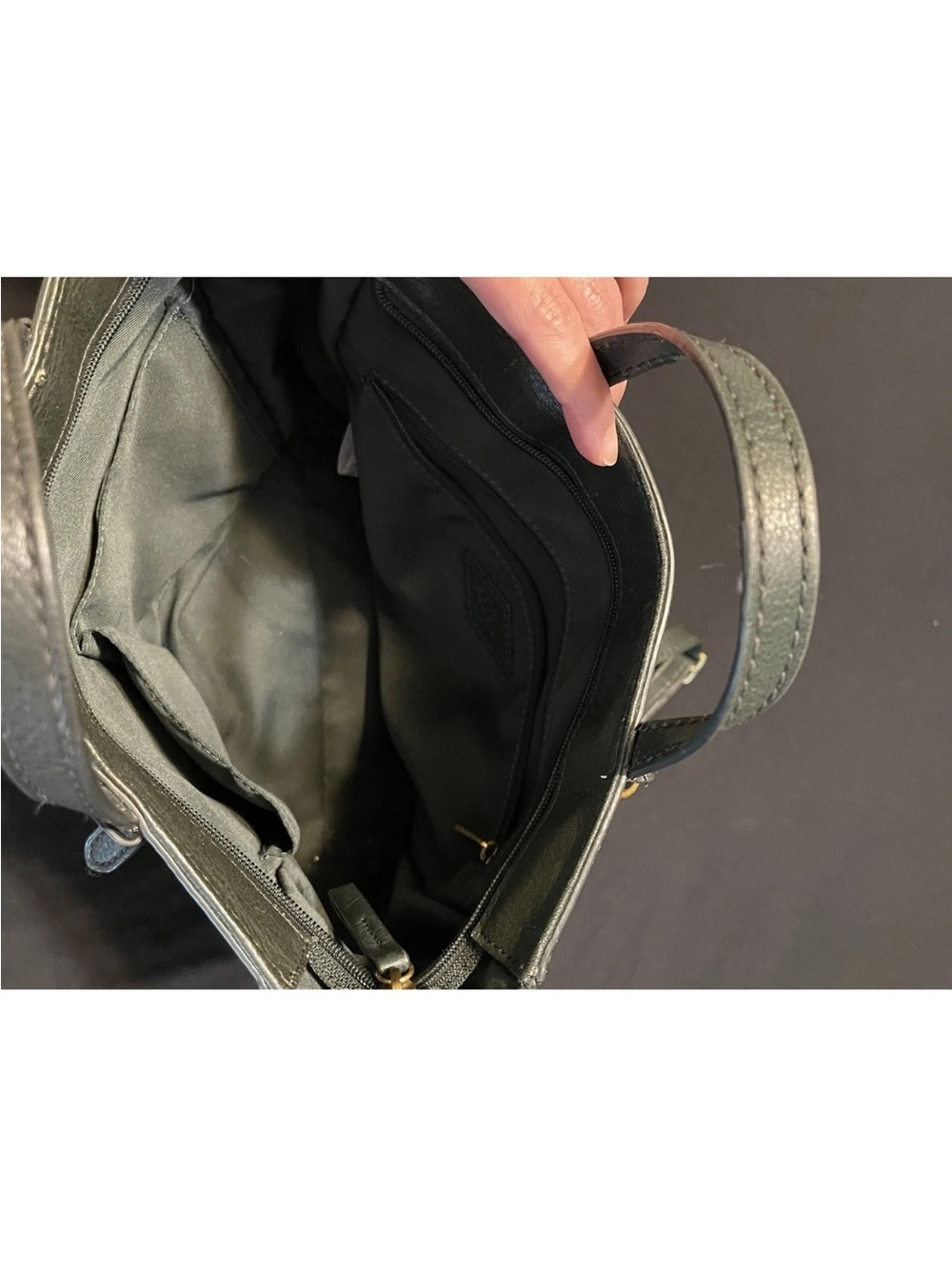 Fossil Women's Parker Leather Convertible Backpack Purse Handbag EUC Dark Green - Picture 6 of 9